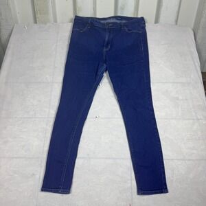 Old Navy Womens Super Skinny Jeans Blue High-Rise Stretch Comfort Size 14